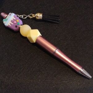 Handcrafted Beaded Pen with Charm
